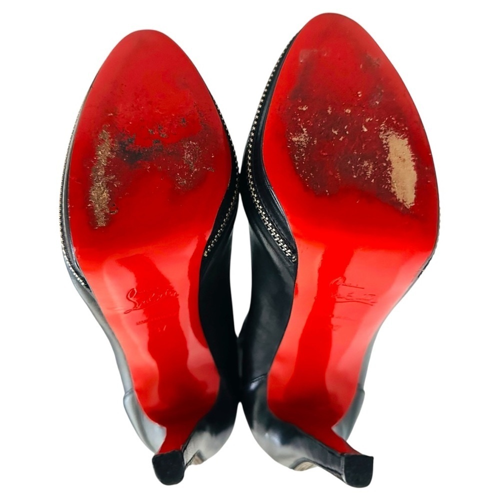 Christian Louboutin Unique 140 OTK Black Leather Boots EU 37 Nappa Leather - Picture 11 of 16